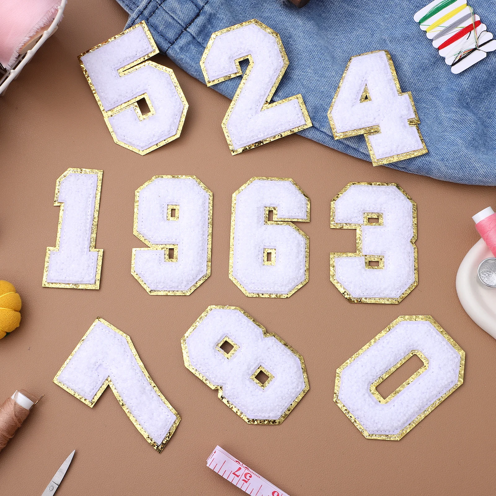 

Embroidered Patch Football Number Patches for Clothing Sew on Letters Large Size Iron On Applique Decorative Hat Jean Patches
