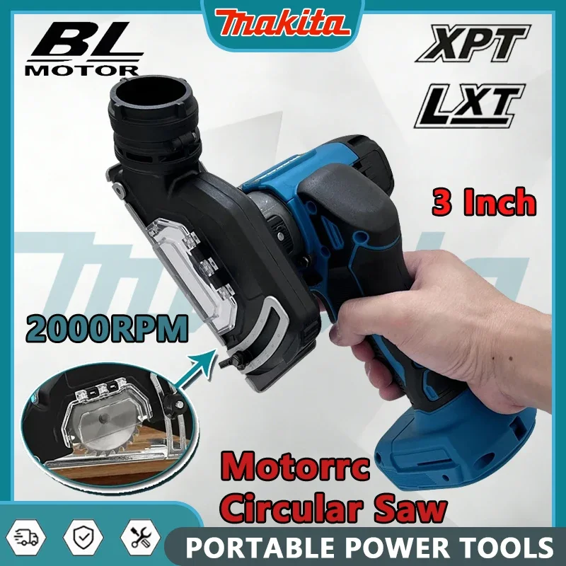 

Аккумуляторная циркулярная пила Makita 3 дюйма, ручная угловая шлифовальная машина, перезаряжаемый отрезной инструмент для резки металла, дерева, плитки, мрамора, совместим с 18В