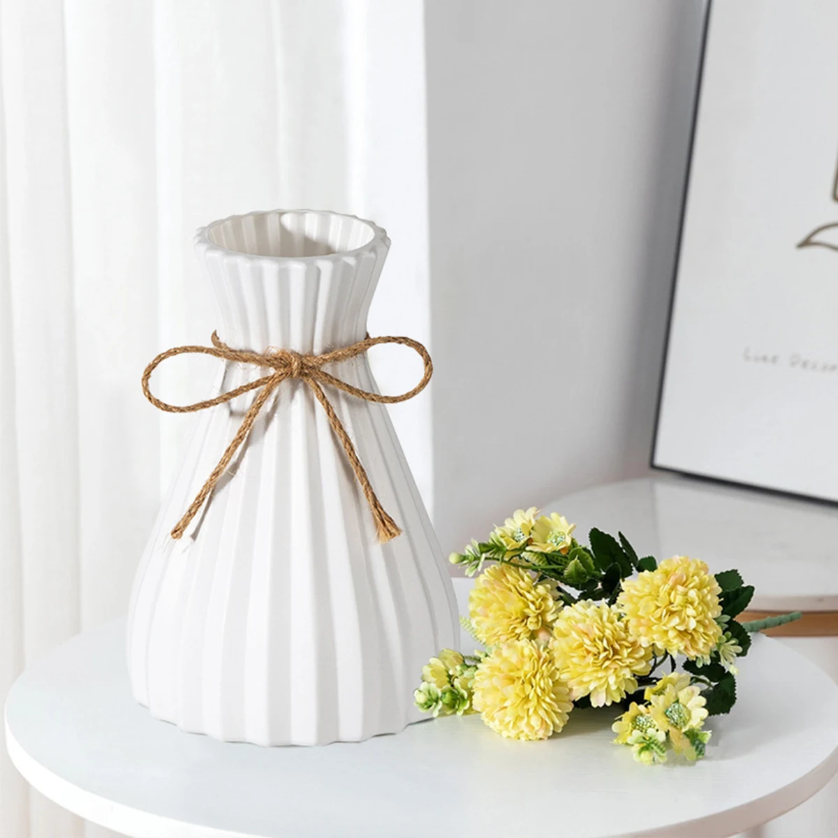 1PC Water Ripple Plastic Vase Home Living Room Office Flower Arrangement Decoration Crafts Wedding Table Center Vase Ornament