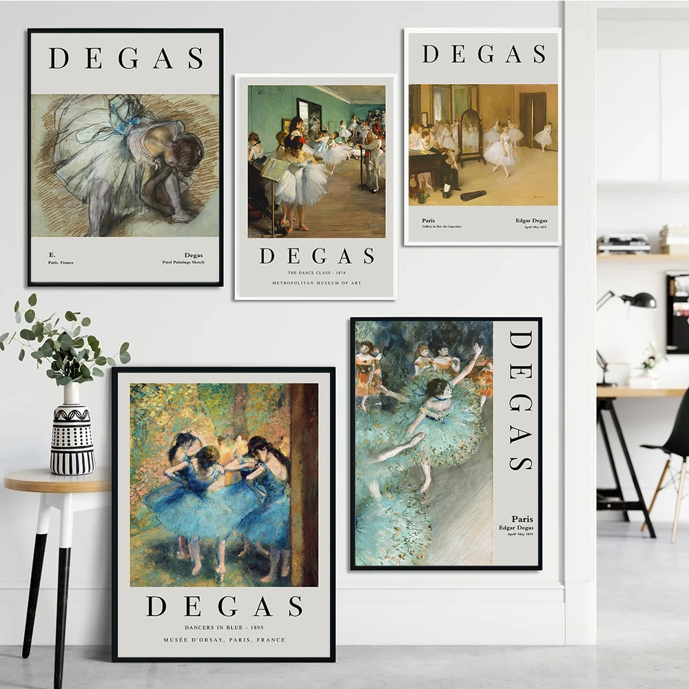 

Impression Degas Ballerina Poster Prints For Living Room Home Decor Nordic Abstract Ballet Dancer Canvas Painting Wall Art