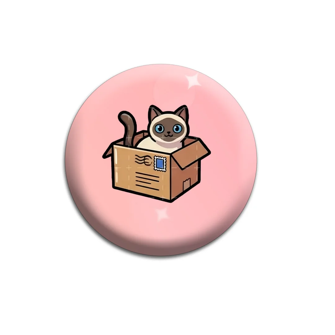 Cute Cartoon Cat in Cardboard Box Series Button Badges Kawaii Kitten Enamel Pins Gifts for Cats' Lovers
