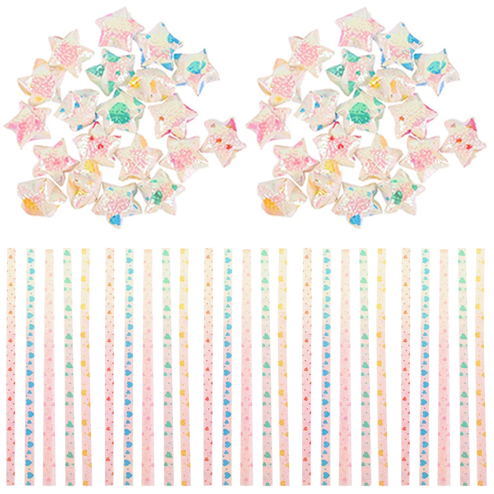 

200pcs Pearl Paper Strips Origami DIY Paper Strips Crafts Decorations Bright Color Pattern Kids Folding Project