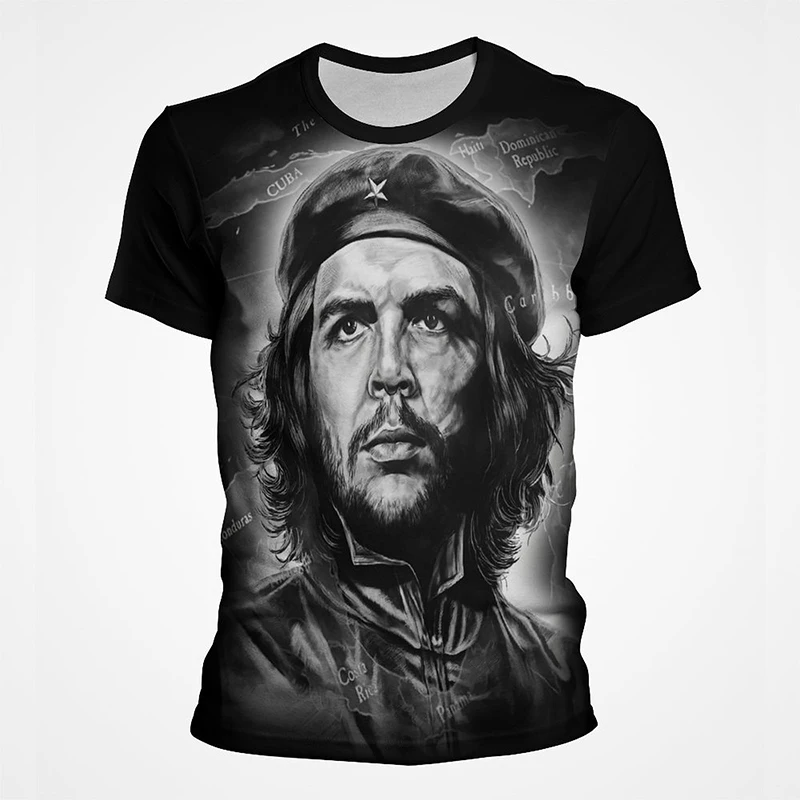 Casual Che Guevara Graphics T Shirts Summer Men's Clothing Round Collar Short Sleeve T-shirt Promotion Hot Sale Street Tee Top