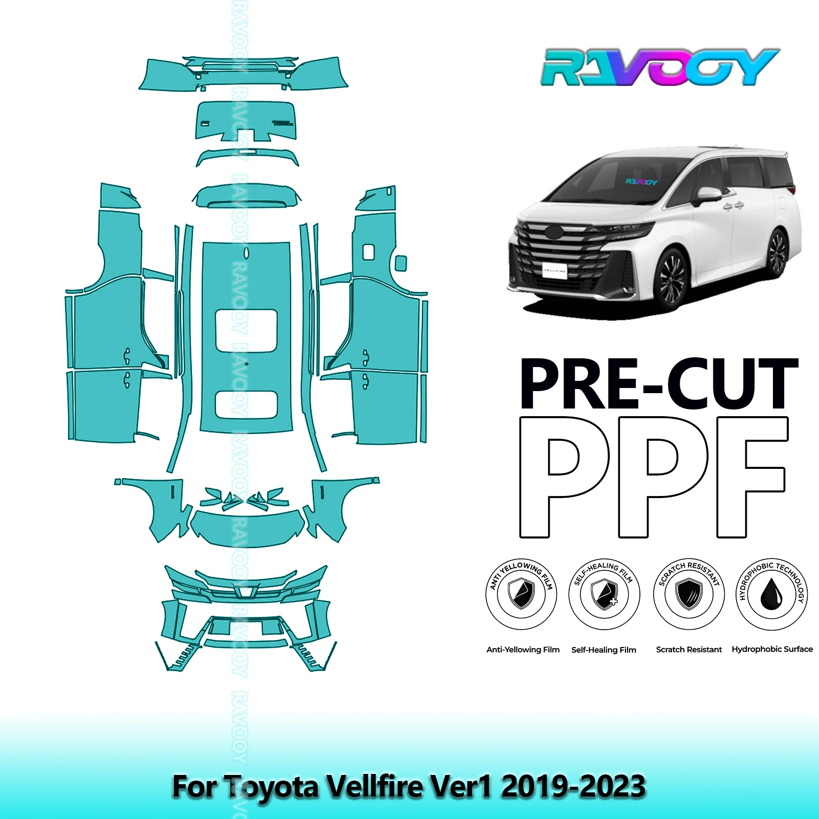 

Car Precut PPF Paint Protection Film Full Vehicle For Toyota Vellfire Ver1 2019-2023