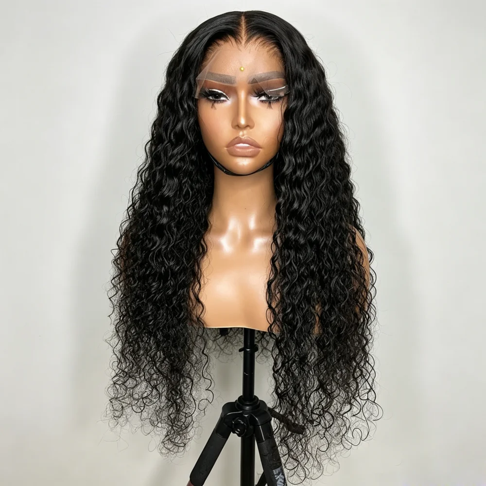 

Glueless 26 Inch Long Natural Black Kinky Curly Lace Front Wig For Women With Baby Hair Synthetic Preplucked Glueless Daily