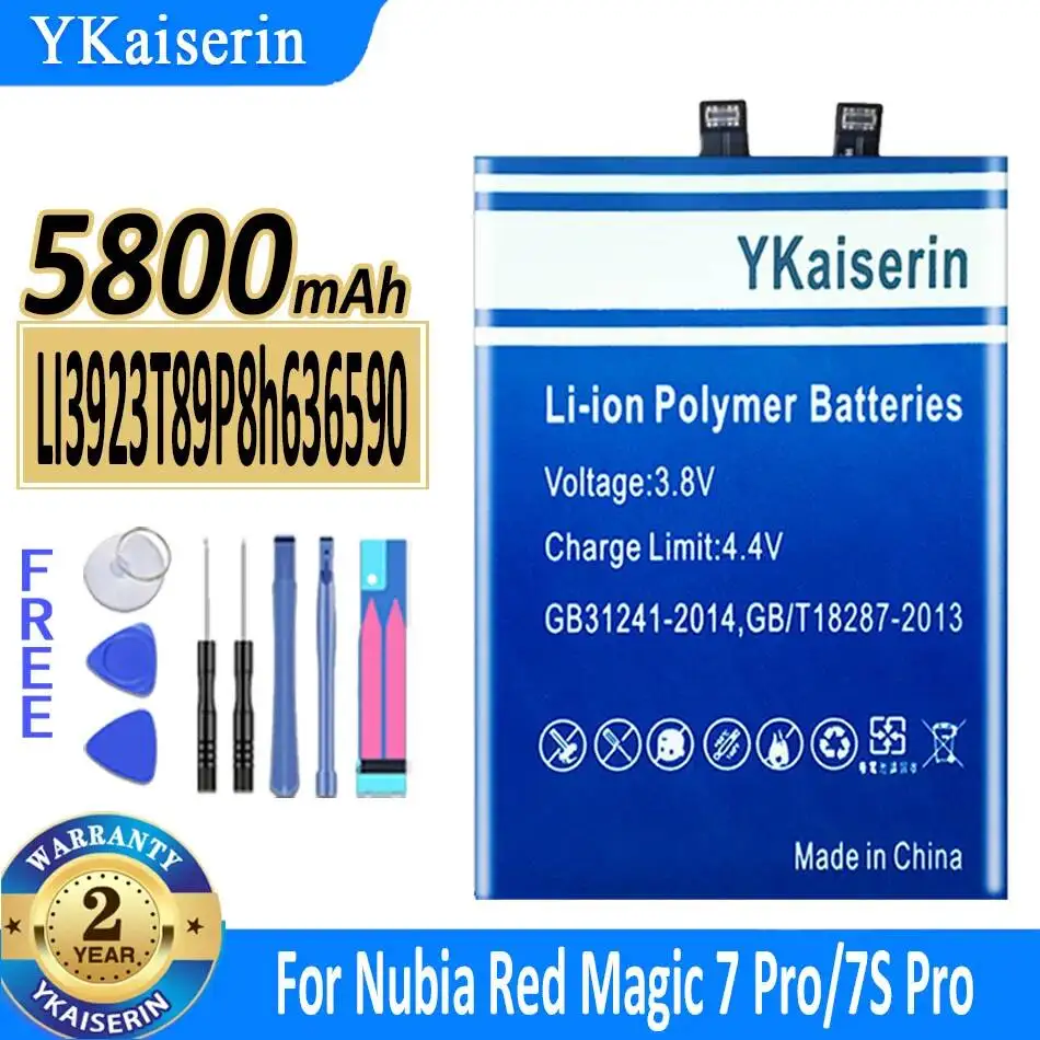 

Аккумулятор для мобильного телефона ZTE Nubia Red Magic 7 7S Pro NX709J NX709S, 5800 мАч, высокая совместимость, долговечный, LI3923T89P8h636590