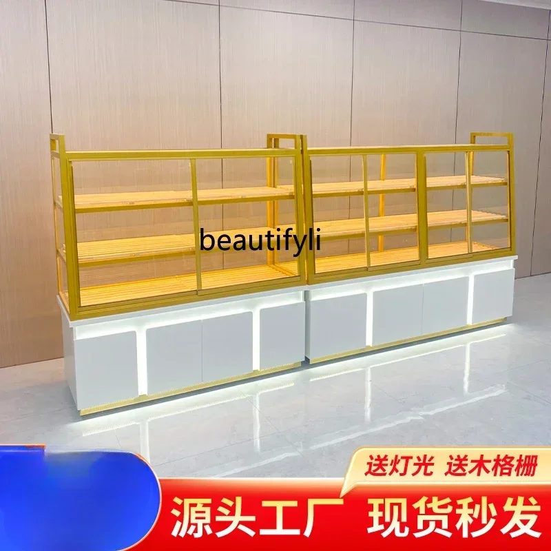 Bread Counter Zhongdao Side Cabinet Display Side Island Cabinet Glass Sliding Door Display Display Shelf