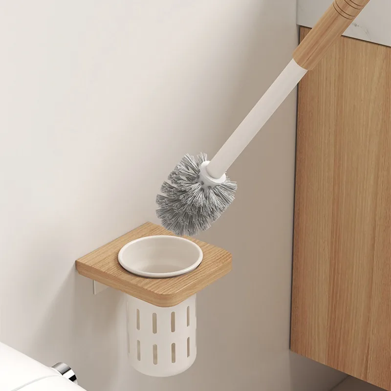 

High End Toilet Brush for Home Use, No Dead Corners, Toilet Brush Set, Wall Mounted Bathroom Storage Rack, Light Luxury