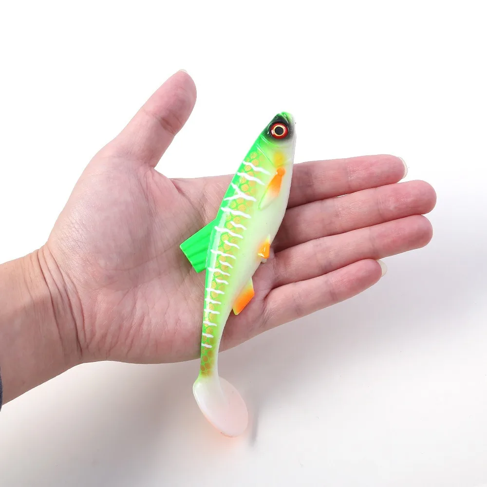 

3D Eye Simulation Fishing Lure Soft Bait Realistic Action Soft Swimbait Baitfish Shad Paddle Tail T Tail Soft Baits Bass Fishing