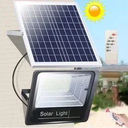 JVEE-Projecteur Solaire Étanche avec Télécommande, Conforme à la Norme IP67, Angle Réglable, Idéal pour une Villa ou une Rue, 30W, 1000mAh