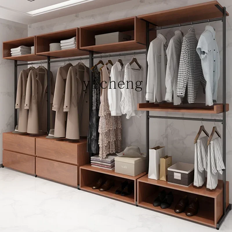 

Hanger Bedroom Floor Iron Metal Hanger Storage Rack Solid Wood