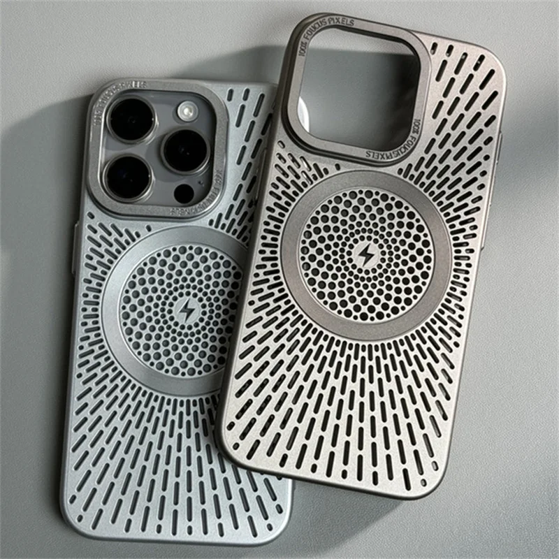ماتي ل MagSafe Funda حالات آيفون 17 16 15 14 13 12 برو ماكس جوفاء شبكة الحرارة التبريد جراب هاتف آيفون 16 15 13 غطاء