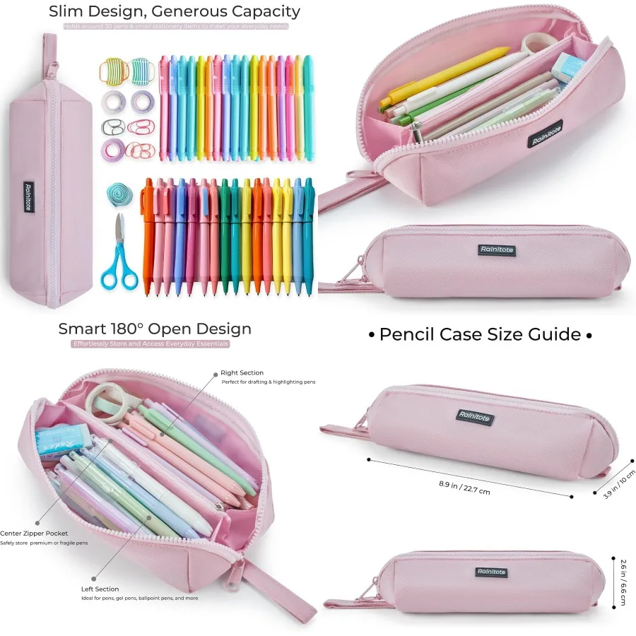 

Маленький пенал с открытым дизайном 180, тонкий пенал для девочек и мальчиков, эстетичная милая сумка для ручек для школы, офиса, макияжа или