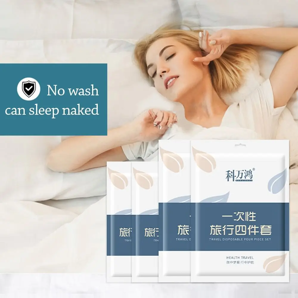 3 / 4-Piece Disposable Bed Sheet Dirty Proof Bedding Set Sleeping Bag Quilt Cover Thickened Non-Woven Isolation Sheets Hotel