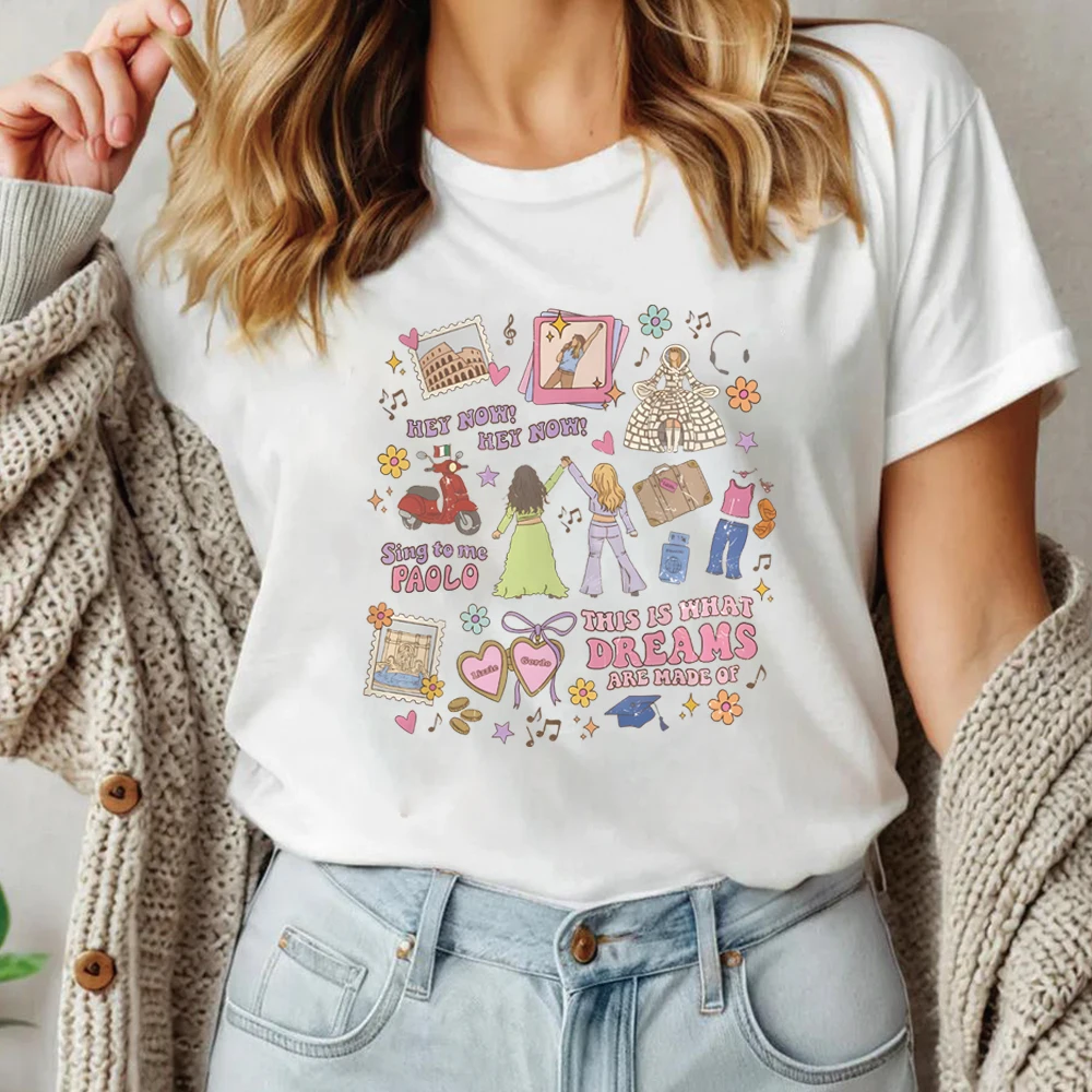 �This Is What Dreams Are Made of“ bedrucktes T-Shirt, Retro-Grafik-T-Shirt, trendige Urlaubshemden, Girls Trip, kurzärmelige, lässige Oberteile – Detail 8