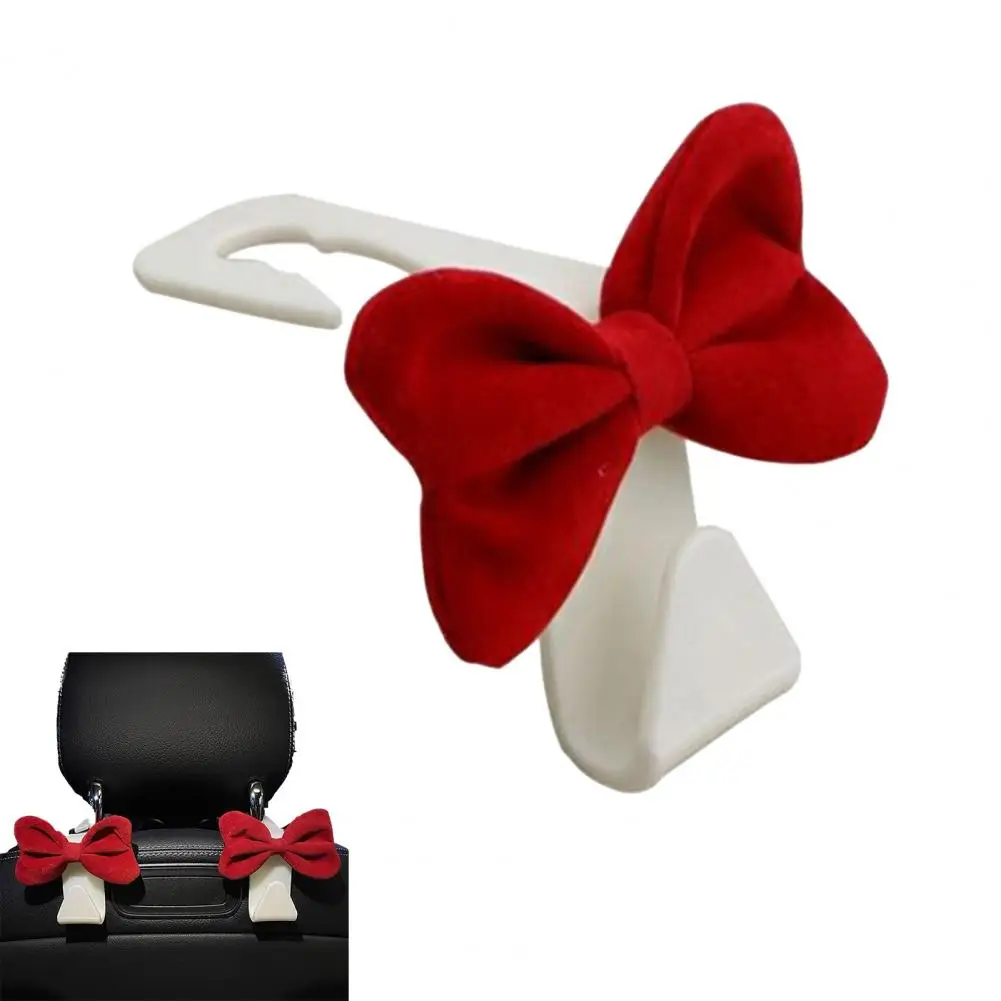 Storage Hook Car Headrest Hooks with Cute Bow Design for Easy Installation Versatile Storage Organization Auto Decor Purse