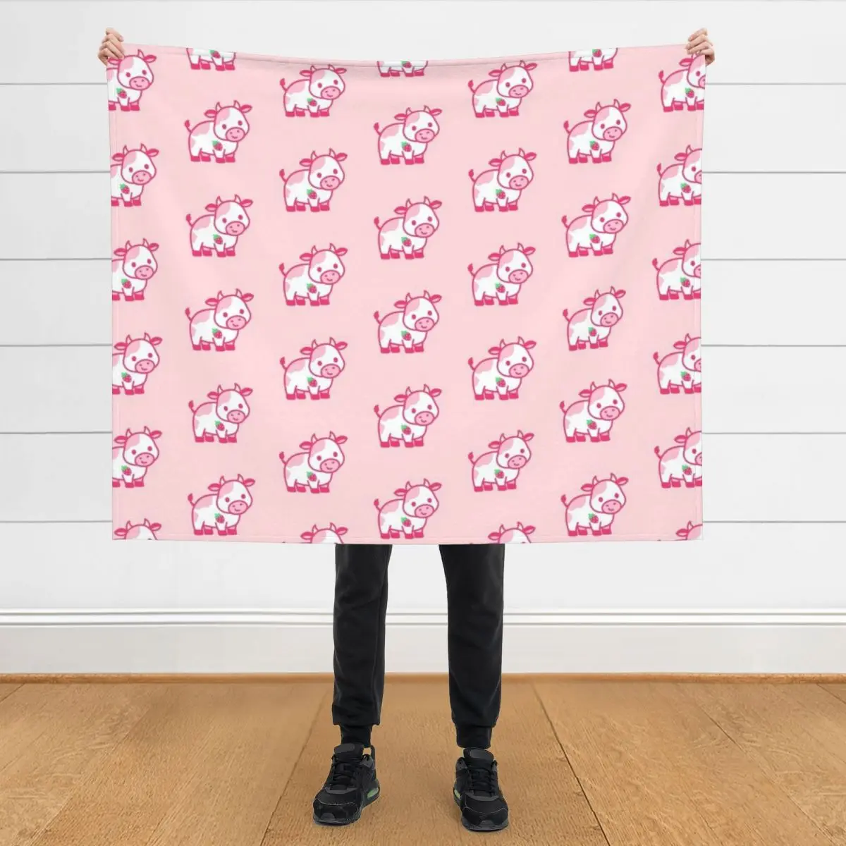 

Strawberry Cow Throw Blanket Weighted Quilt Bed funny gift Blankets