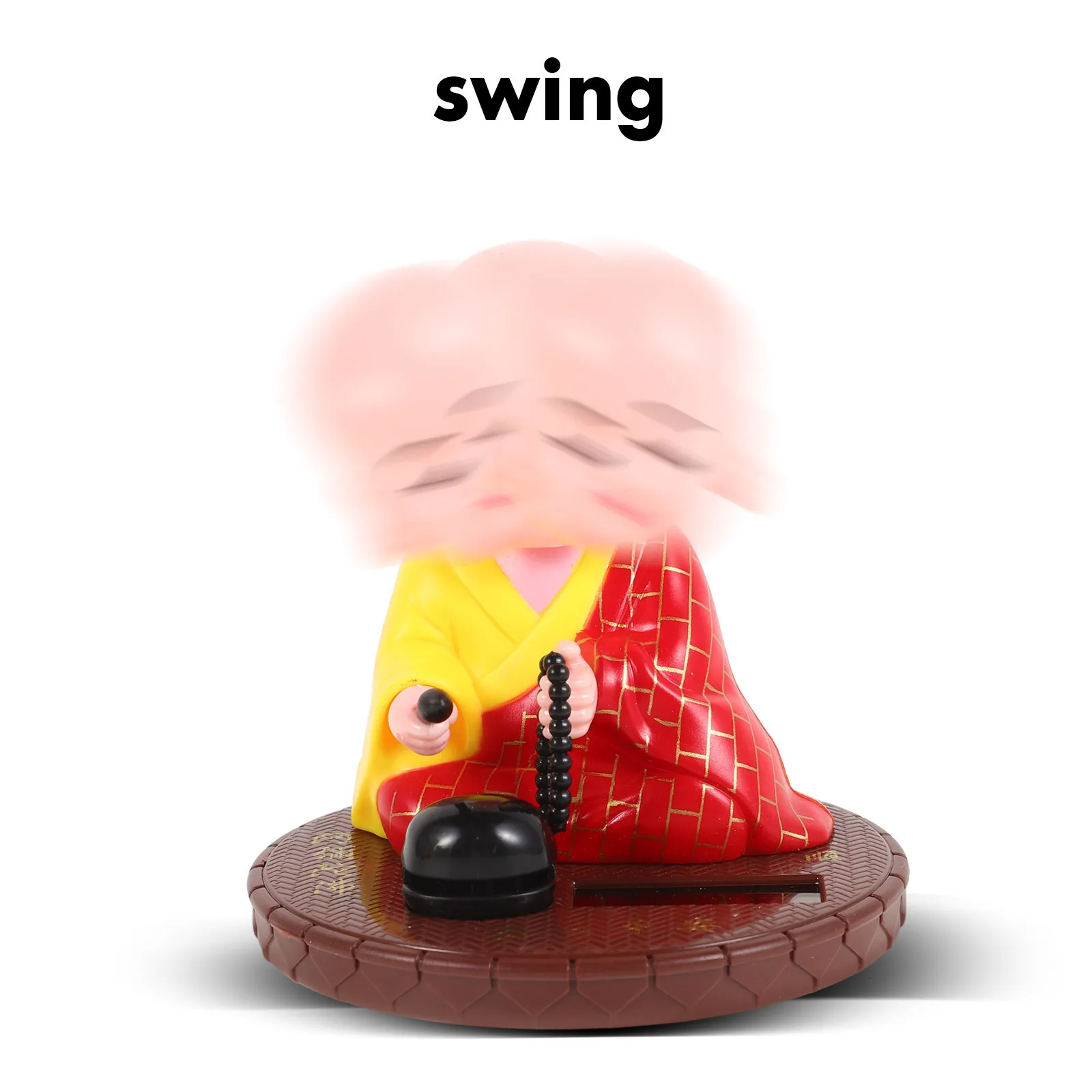 تعمل بالطاقة الشمسية تهز رئيس بوذا الراهب لوحة سيارة الديكور Bobblehead زخرفة للمنزل مكتب سطح المكتب ديكور #2