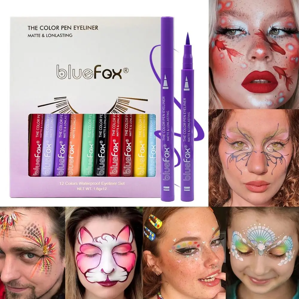 

Water Resistant Colorful Eyeliner Easy to Clean Long Lasting Waterproof Liquid Eyeliner Body Paint Multifunctional Usage