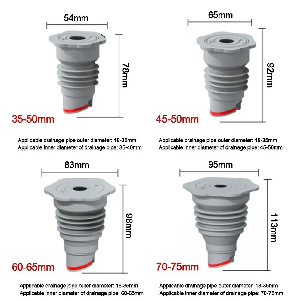 Creative Silicone Drains Sewer Pipe Sealing Ring Anti-odor Kitchen Washing Machine Hose Connector Floor Drain Plug