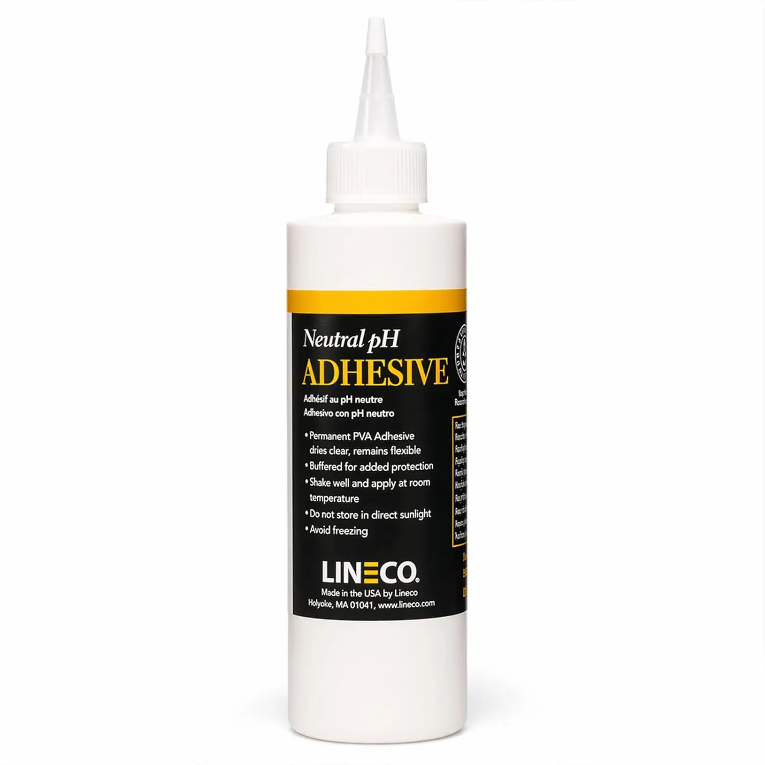 

LINECO Neutral pH Adhesive 8 Oz, Acid-Free, All-purpose Glue, Dries Clear and Remains Flexible. Used for Bookbinding and Book Repair, Framing, Collages, Paper Art and Crafts