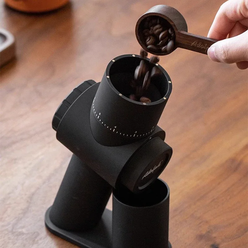 Coffee Grinder 38mm Titanium Plated Conical Burrs Quiet Slow Grinding 66 R/Min Stepless Adjustment Cup Dia. 3.8cm