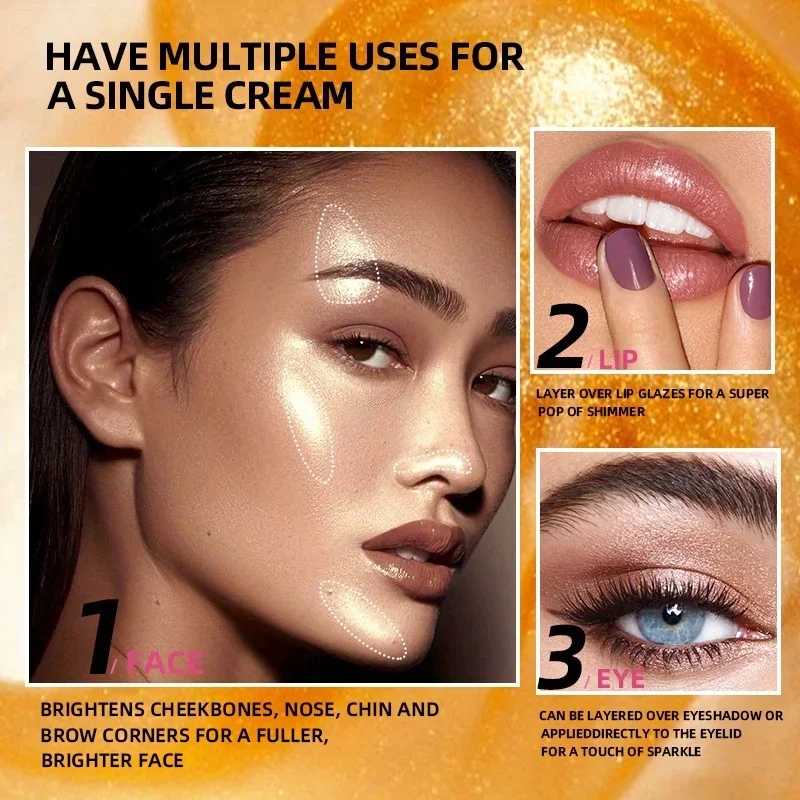 Crema per evidenziare esplosiva Perlescenti naturali per la cura del viso Modifica schiarente per tutto il corpo Trucco per evidenziare il contorno