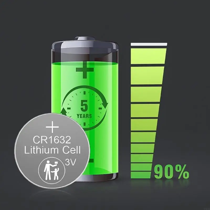Y4UE 6pcs Botão Bateria CR1632 Baterias células da moeda lítio 3V CR1632 Electronic