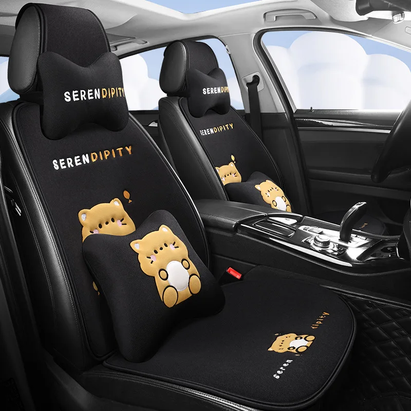 Car Cushion Four Seasons Universal Cartoon Seat Cushion Car Half Pack Fat Cushion Simple Car Cushion Cute Seat Cushion