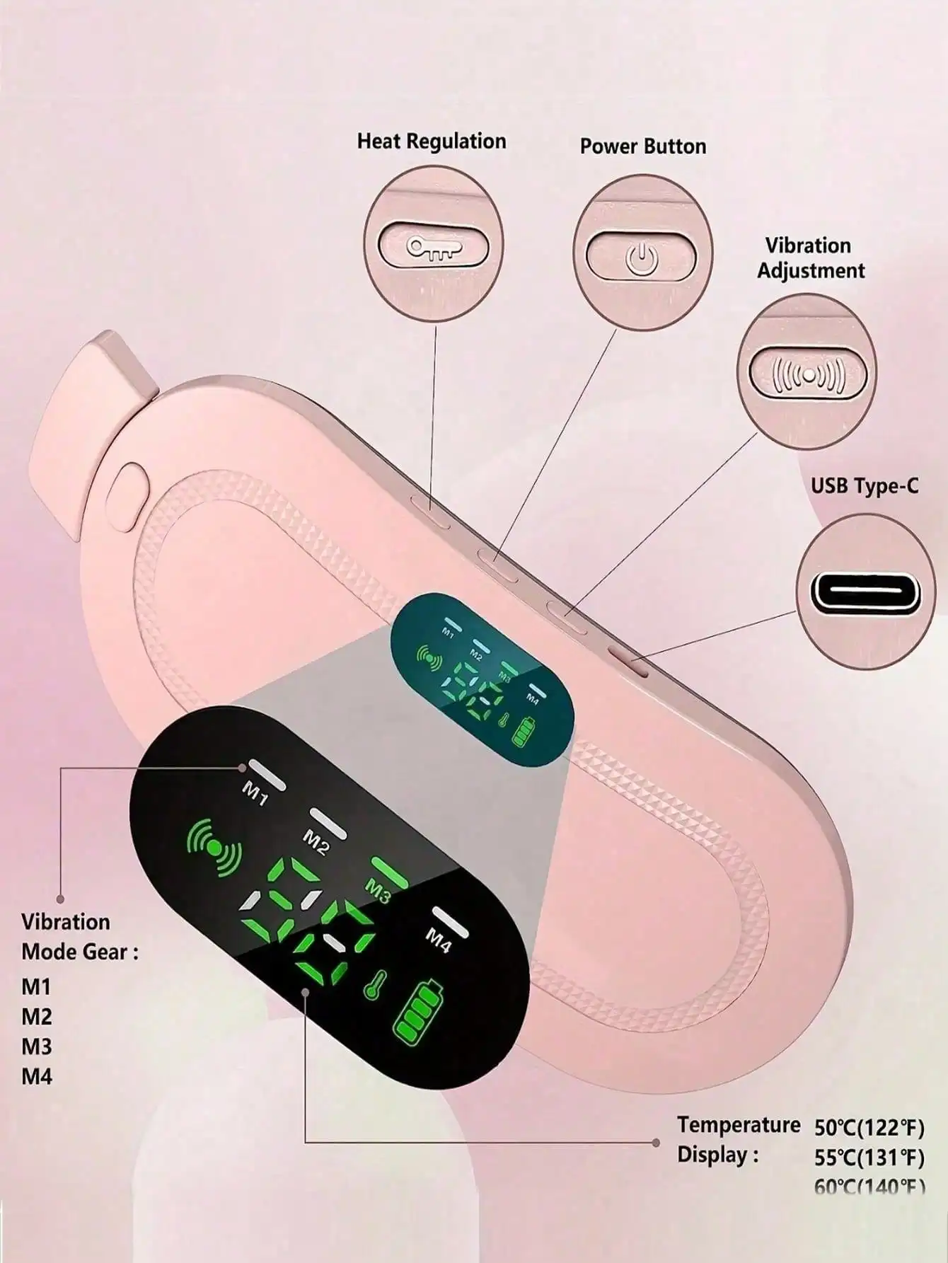 USB Menstrual Uterine Warmth Belt Female Abdominal Heating Pad Vibration Abdominal And Waist Massager Bracket