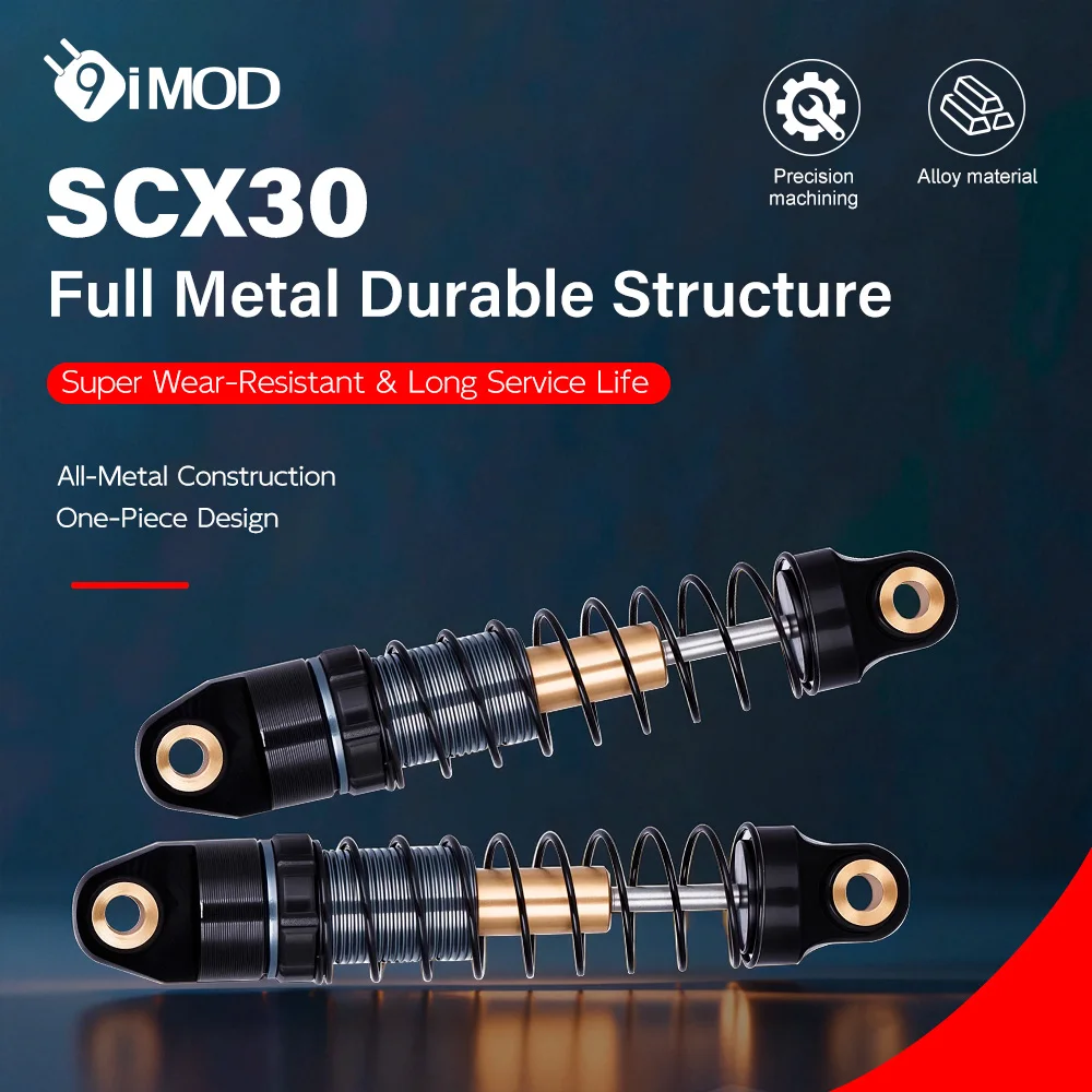 9IMOD 28.5mm RC Shock Absorbers Aluminum 4Pcs for 1/30 Axial SCX30 Crawler Car