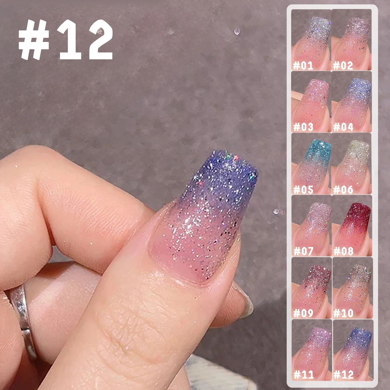 

1-12 12ML PCS Smart Star Series Diamond Gel Nail Polish Ice-Transparent Flashing Fairy Whitening Diamond Gel Nail Art Supplies