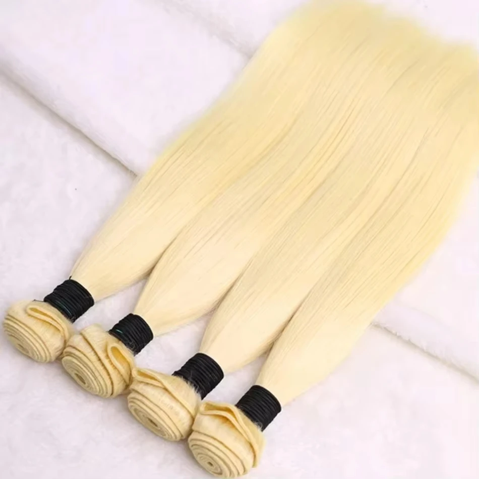 613 العسل شقراء العظام مستقيم 3 4 حزم 100% الشعر البشري البرازيلي 28 30 32 بوصة وصلات شعر خام لحمة مزدوجة بالجملة