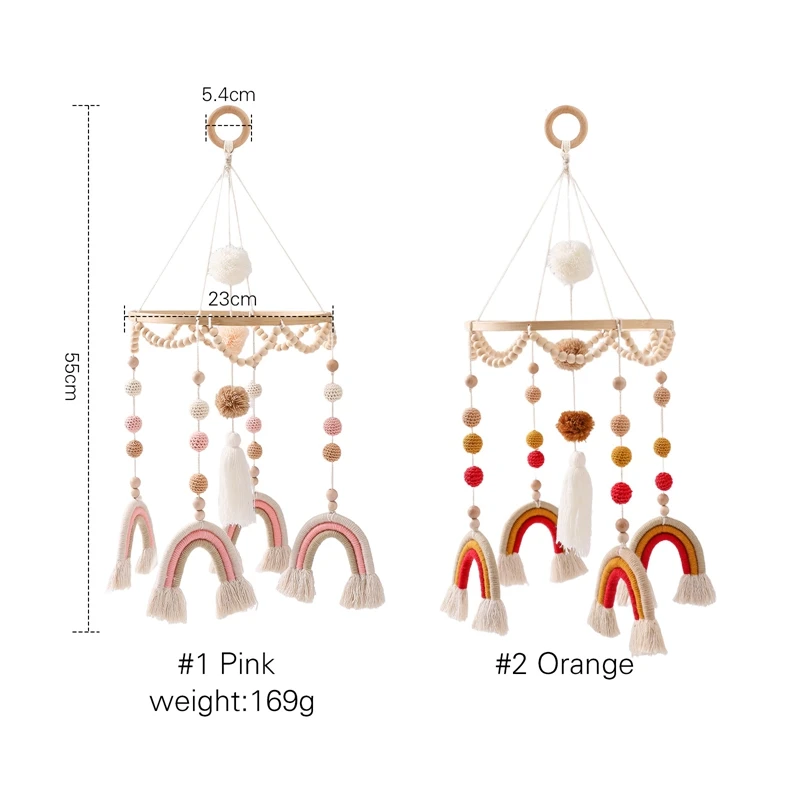 Let's Make – hochets mobiles pour bébé de 0 à 12 mois, pendentif arc-en-ciel, lit de berceau, cloche, hochets pour tout-petits, jouet carrousel, jouets musicaux pour enfants, cadeau