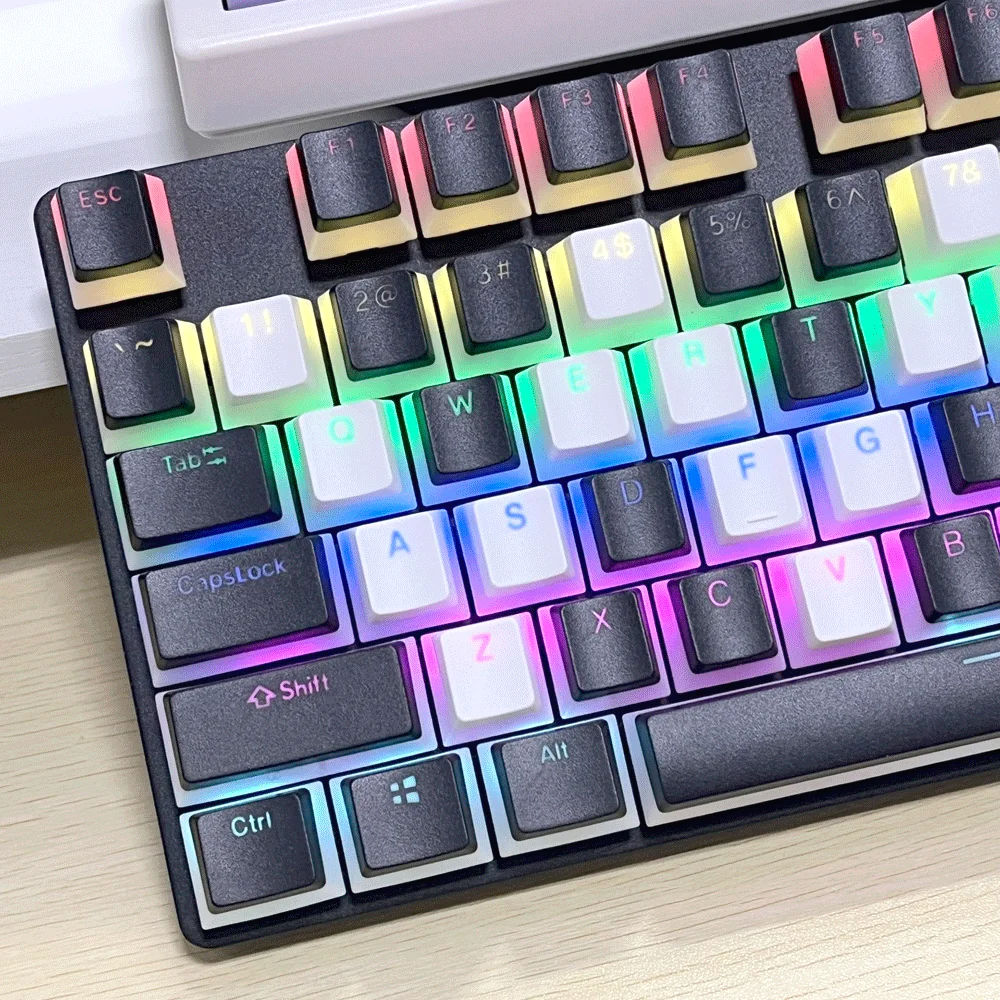Mechanical Keyboard Pudding Keycap with Transparent Side and Transparent Top OEM Profile PBT Material