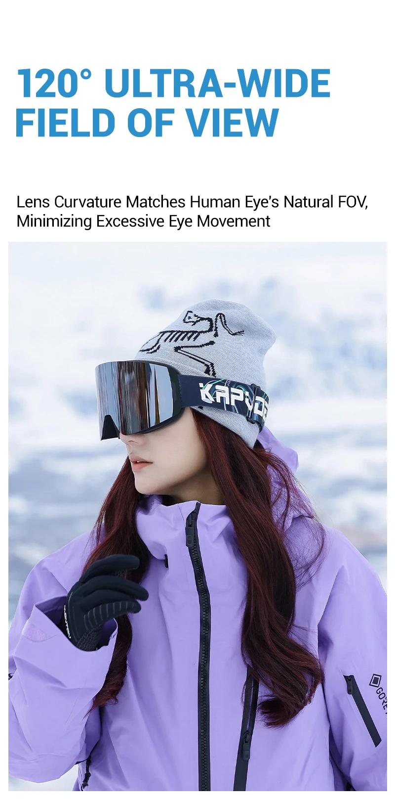 KAPVOE Neue Outdoor Photochrome Ski Brille Magnetische Anti-fog-Ski Brille Winter Sport Skifahren Snowboard Männer Frauen UV400 Schnee – Detail 5