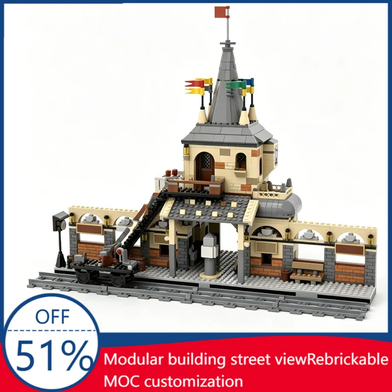 NEW 1340 Pcs Magic Train Station Building Model Blocks Educational Diy Assembly Toy Gift For Scene Layout And Collection Display