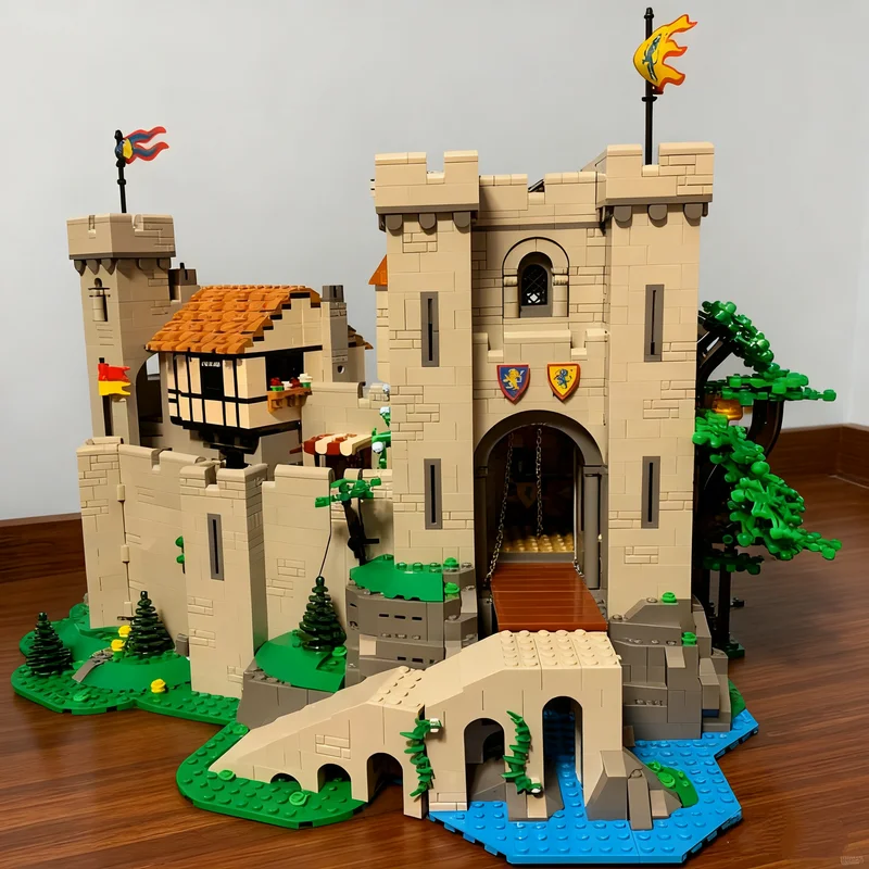 Nuevo Producto: Castillo de la Torre del Caballero León, Expansión de Bloques de Construcción DIY, Arquitectura para Exhibición, Regalos, 4514 Piezas