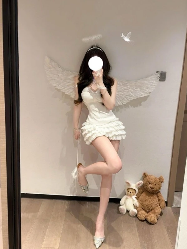 

Summer Sexy Lace Crop Top And Skirt Set Cute Two-Piece Look Breathable Comfortable Material Sleeveless Trendy Women's Outfit