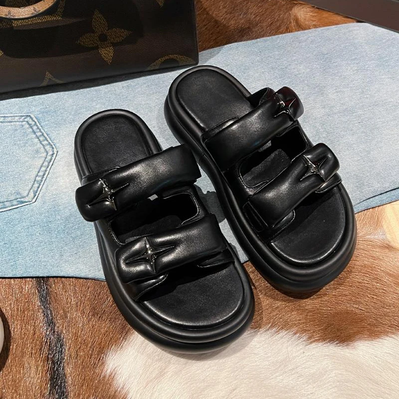 5cm Platform Slippers Summer Women\'s Clogs Indoor Home Slides Casual Shoes Female Outdoor Garden Shoes Beach Sandals Flip Flops