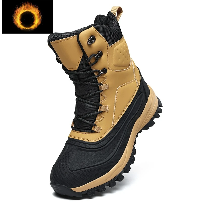 

Classic Brand Designer Mid-Top Mountaineering Boots Comfortable Winter Warm Trekking Sneaker Anti Slip Big Size Hiking Shoe