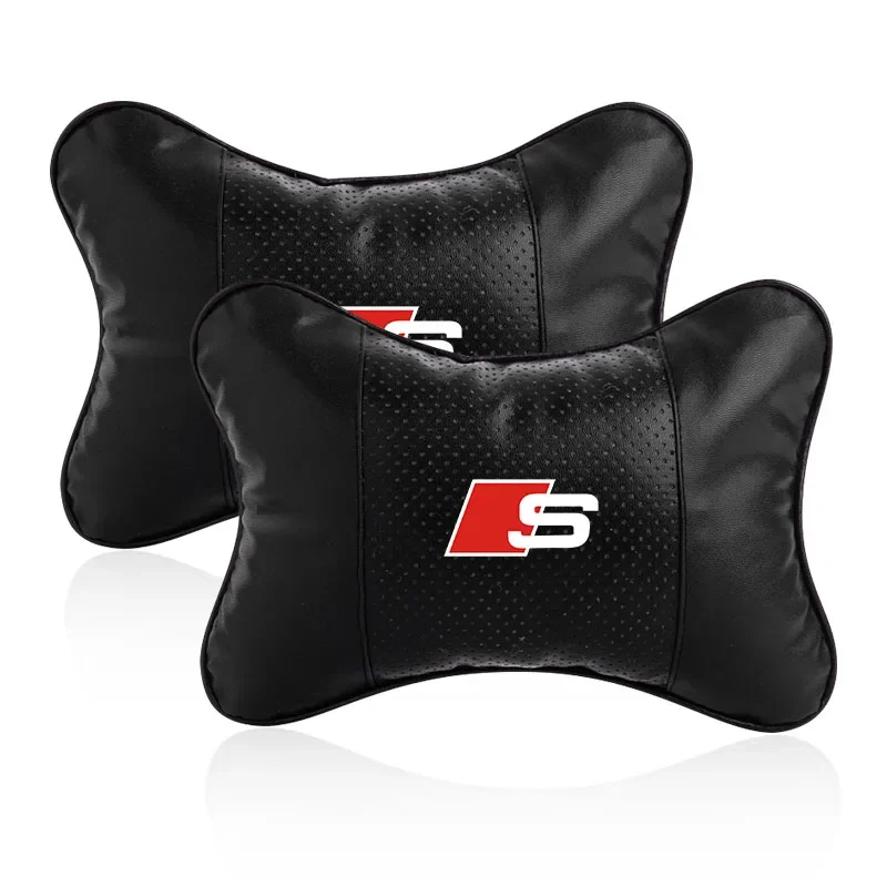 Car Seat Headrest Auto Logo EmblemsNeck Pillow Car Styling For Audi A4 A3 A5 A6 A7 A8 Q3 Q5 Q7 Q8 B5 B6 B7 B8 B9 Q7 8P 8V 8L