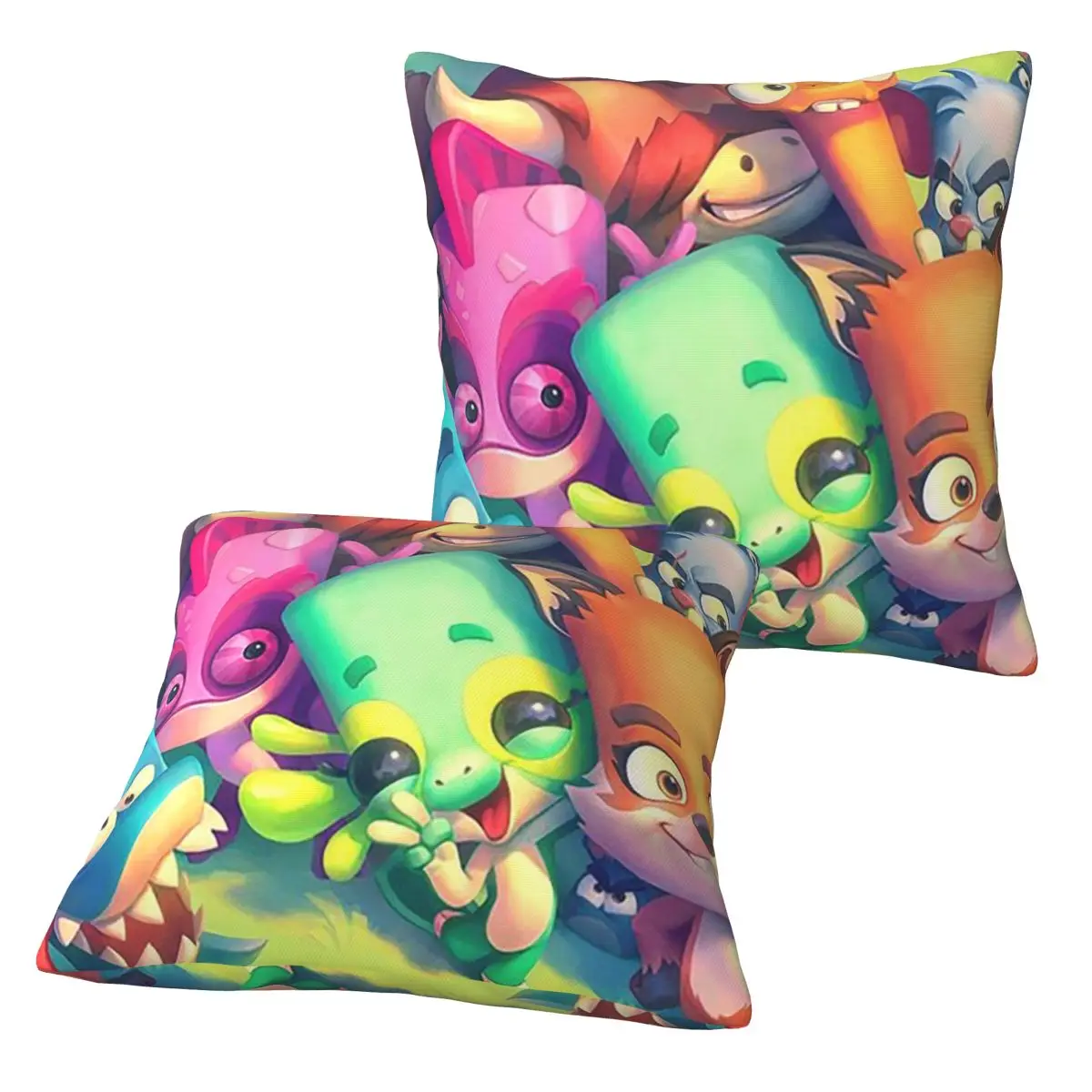 Zooba Friends 2 pcs Square Pillowcase Pillow Cover Cushion Zip Decorative Comfort Throw Pillow for Home Bedroom