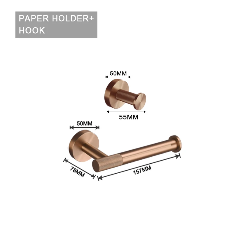 Geborsteld Rose Goud Roestvrij Staal Badkamer Hardware Set Handdoekenrek Kapstok Handdoekstang Toiletrolhouder Zeepbakje Accessoires