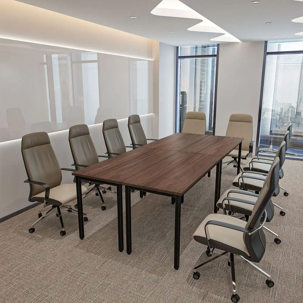 

Conference Tables 9ft Office Computer Desk for Meeting Room Study Writing Printer Podcast Table Save Space Design for 10 People