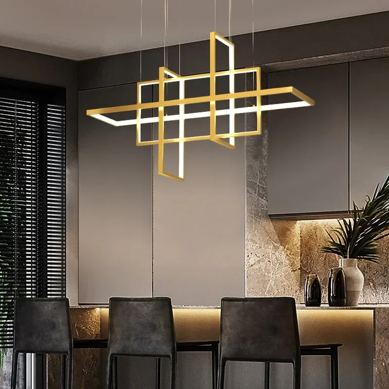 

Modern Geometry Led Pendant Lights Living Dining Room Decor Chandeliers Lighting Bedroom Lamparas Kitchen Hanging Lamp Luminaria