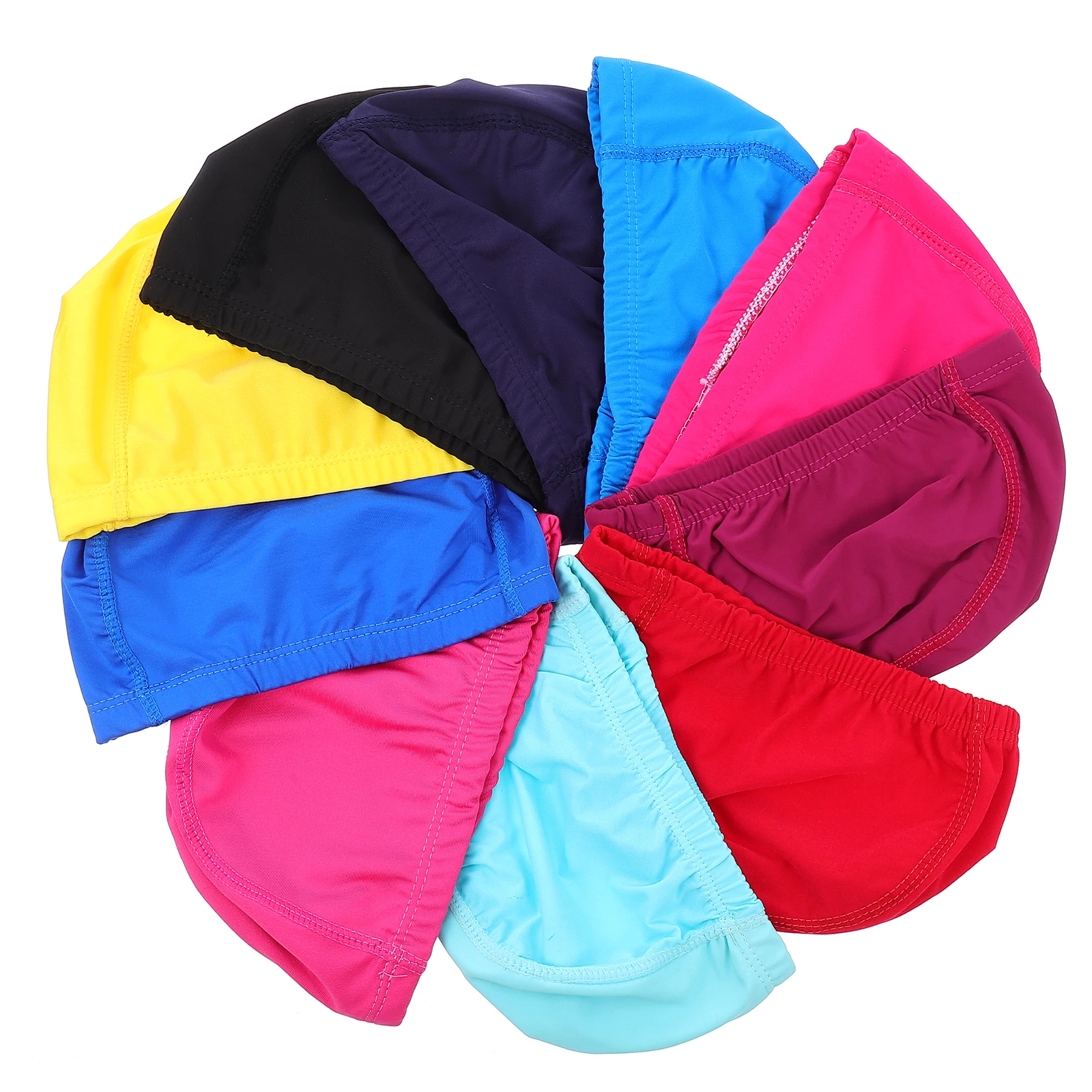 

10 Pcs Swim Caps Set Elastic Breathable Swimming Hat for Women Nylon Material Durabe Practical Random Color