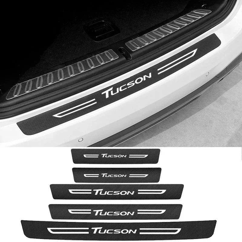 Car Door Threshold Sill Protective Rear Trunk Bumper Guard Sticker Decal for HYUNDAI TUCSON Badge 2015 2017 2018 2019 2020 2021