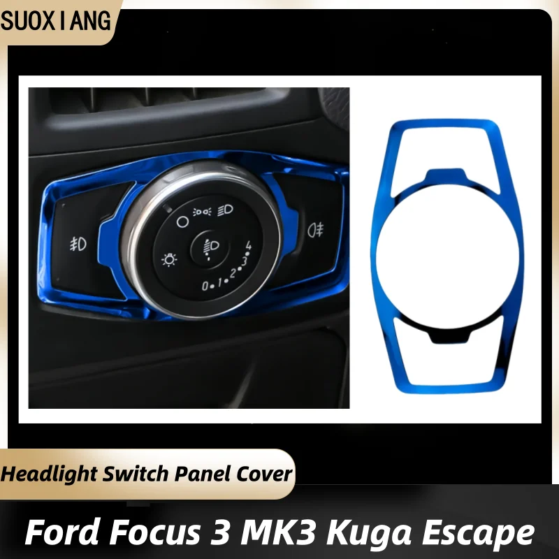 

Крышка панели переключателя фар автомобиля для Ford Focus3 Edge Escape Kuga Ecosport Everest Ranger, декоративная накладка, наклейка, аксессуары