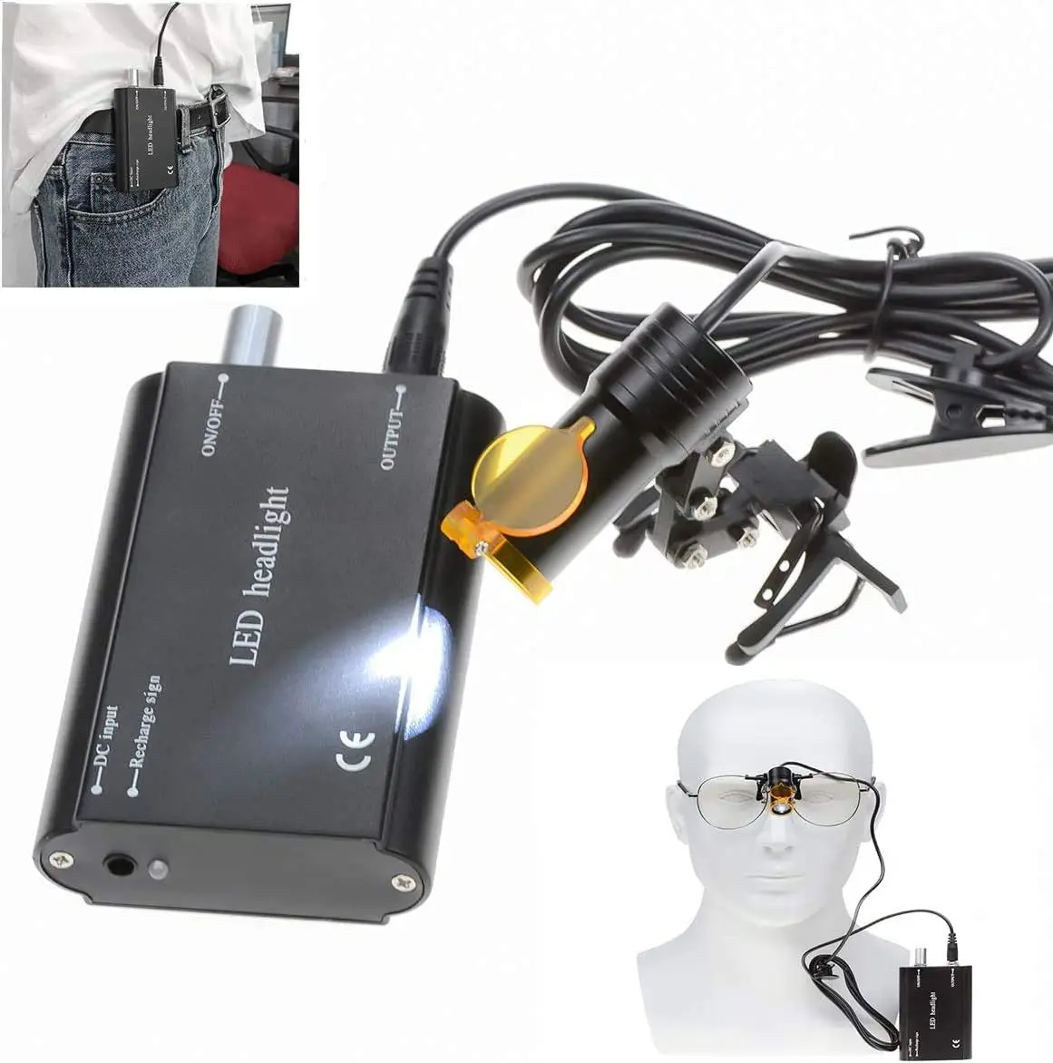 5W Surgical Headlight Dental Headlight LED Light for Dental Loupes Portable Dental LED Lamp Unit Front Light Dentistry